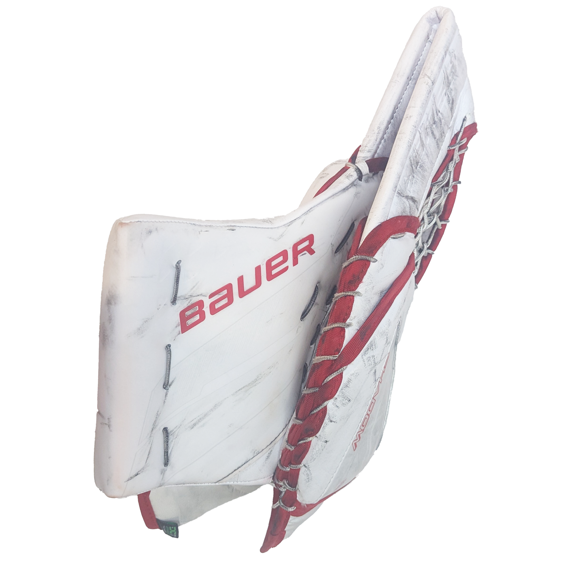 Bauer Supreme Shadow - Gant de gardien de but NCAA d'occasion (blanc/rouge)